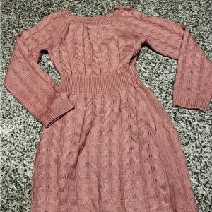 Pink Cable Knit Mini Dress